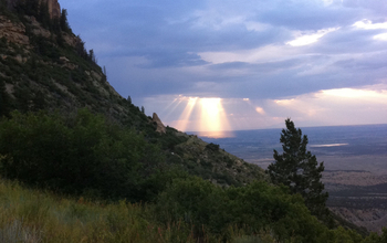 Montezuma Valley in Colorado with view of the sunset